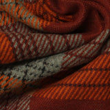 Red-Brown Plaid Interlock Knit, Poly-Viscose — photo 1