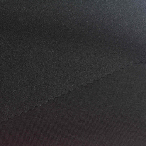 Brushed Polyester Viscose Stretch Scuba Knit Fabric, 320 gsm, 160 cm — Black