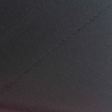 Cotton Modal Stretch Rib Knit Fabric, 200 gsm, 140 cm — Black