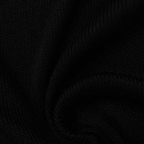 100% Polyester Rib Knit Fabric, 300 gsm, 200 cm — Black