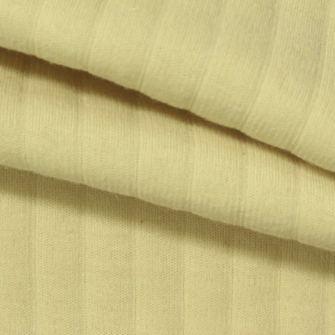 Jacquard Polyester Cotton Rib Knit Fabric, 300 gsm, 155 cm — Yellow