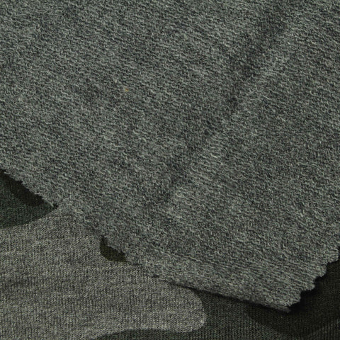 Grey Camo French Terry, Viscose-Cotton
