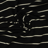 Black Horizontal-Stripe Jersey Knit, Viscose, 220 gsm, 160 cm — photo 1