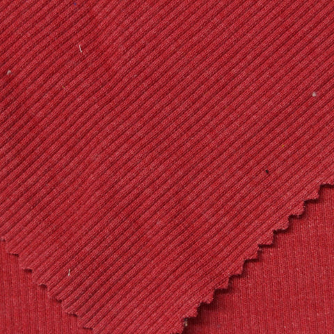 Cotton Polyester Rib Knit Fabric, 499 gsm, 140 cm — Red