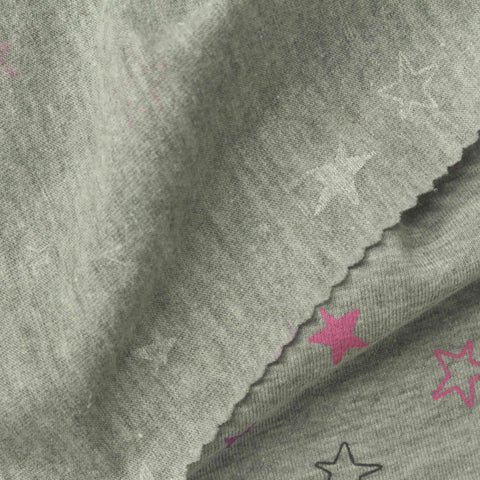 White Stars Jersey Knit, Cotton-Poly