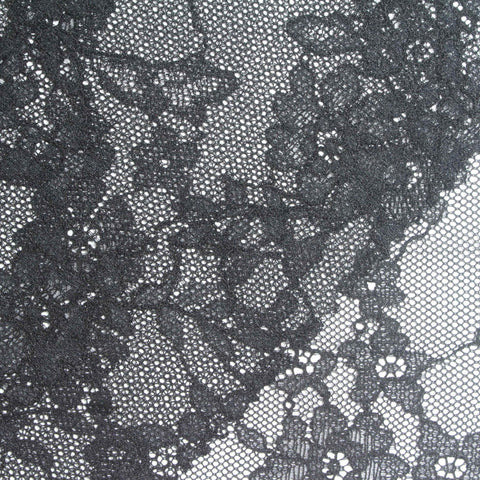 Black Floral Lace, Nylon-Spandex, 94 gsm
