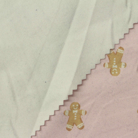 Printed Polyester Stretch Rib Knit Fabric, 240 gsm, 160 cm — Pink