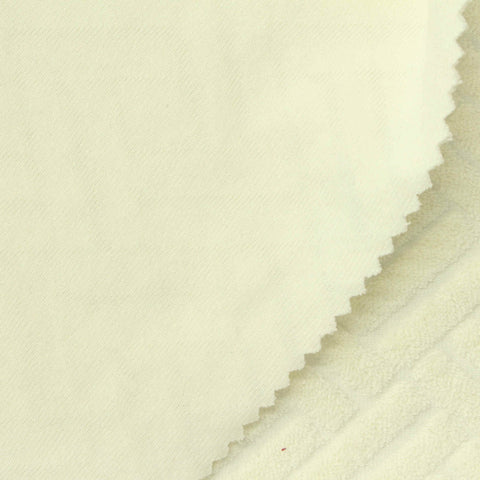 Cream Geometric French Terry, Cotton-Poly