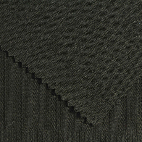 Polyester Viscose Stretch Rib Knit Fabric, 205 gsm — Green, ref EF-243870