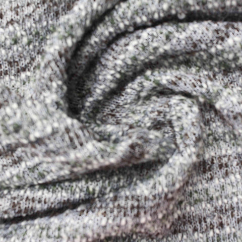 White Marl Chunky Knit, Poly-Cotton, 150 gsm