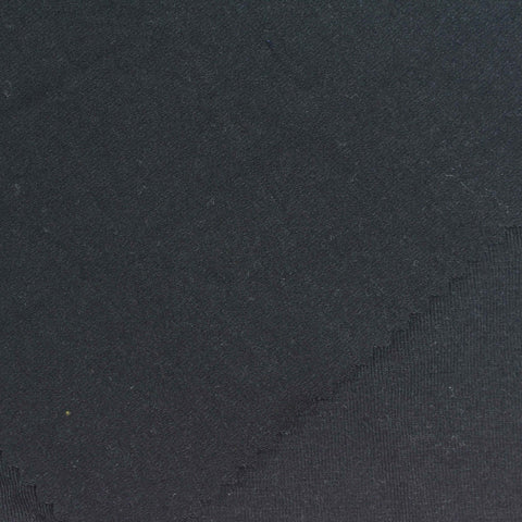 Polyester Viscose Stretch Jersey Knit Fabric, 220 gsm, 185 cm — Black