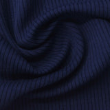 Polyester Modal Stretch Rib Knit Fabric, 320 gsm, 165 cm — Navy — photo 1
