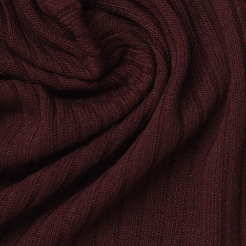 Polyester Viscose Stretch Rib Knit Fabric, 320 gsm, 180 cm — Red