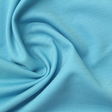 Viscose Nylon Stretch Piqué Knit Fabric, 243 gsm, 146 cm — Blue