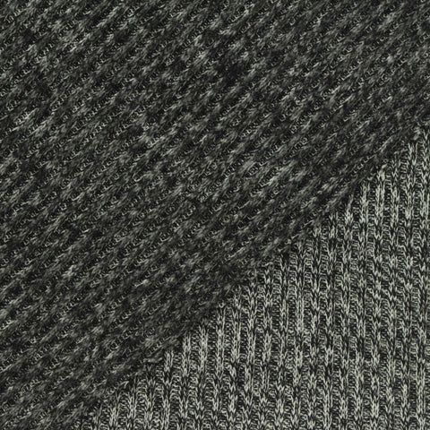 Black Marl Rib Knit, Poly-Viscose, 230 gsm