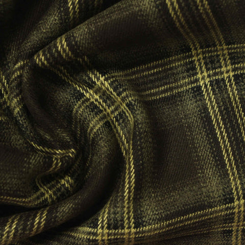 Dark Green Plaid Woven, Poly-Viscose, 285 gsm, 150 cm, ref EF-265172