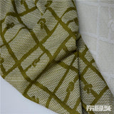 Olive Grid Jacquard, Poly-Viscose — photo 1