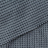 Brushed Polyester Stretch Waffle Knit Fabric, 200 gsm, 140 cm — Blue — photo 1