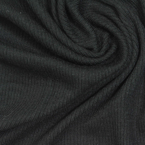 Modal Stretch Rib Knit Fabric, 275 gsm, 120 cm — Grey