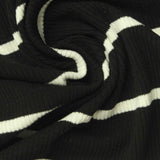White Horizontal-Stripe Rib Knit, Poly-Viscose, 260 gsm, 150 cm, ref EF-250137 — photo 1