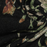 Black Floral Chunky Knit, Viscose-Poly — photo 1