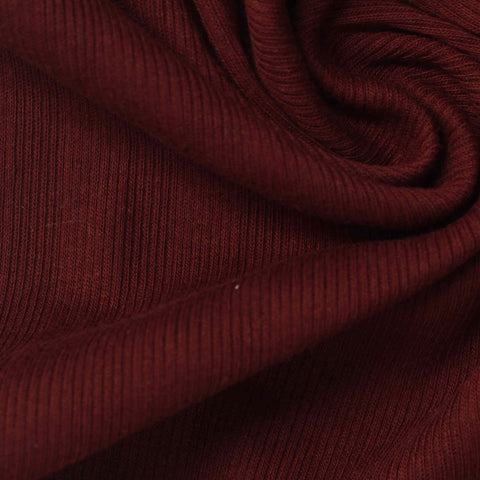 Cotton Stretch Rib Knit Fabric, 180 gsm, 175 cm — Red