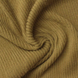 Brushed Polyester Stretch Rib Knit Fabric, 230 gsm — Khaki — photo 1