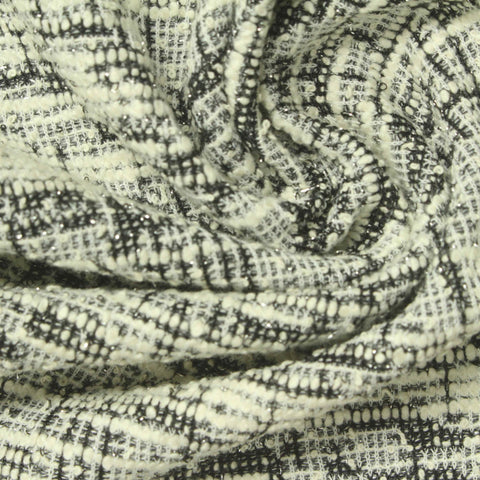 Black Abstract Bouclé, Poly-Cotton