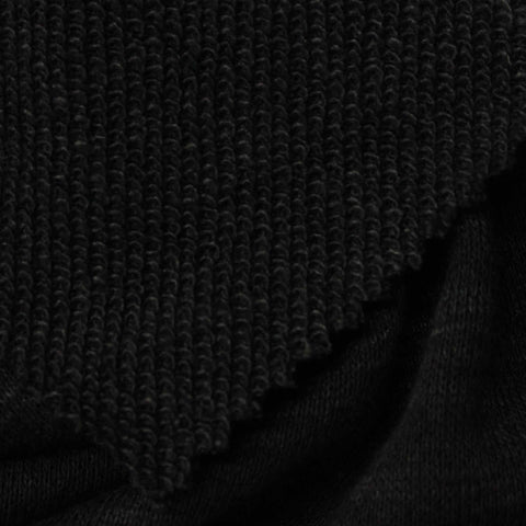 Heathered Black Marl French Terry, Poly-Cotton