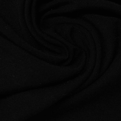 Viscose Stretch Jersey Knit Fabric, 251 gsm, 150 cm — Black