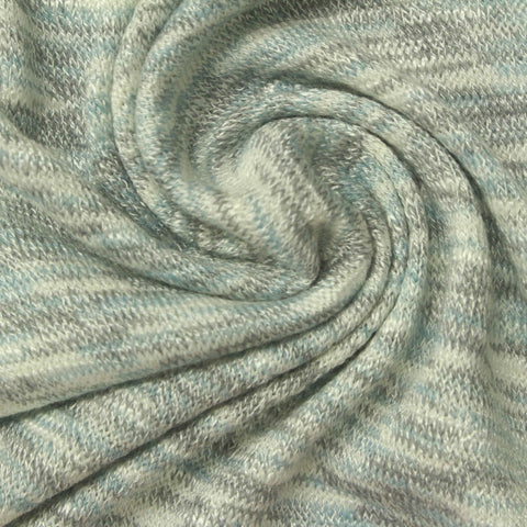 Light Blue Marl Chunky Knit, Viscose-Poly, 180 gsm