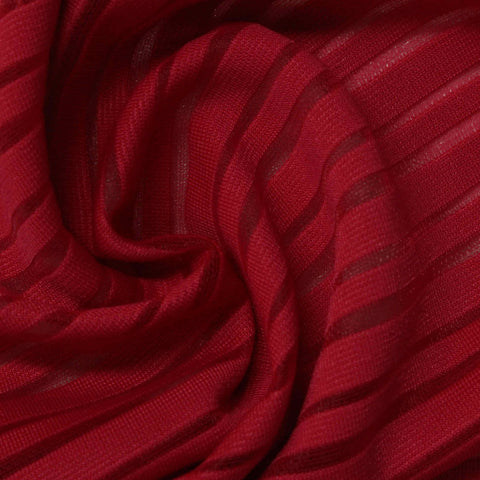 Red Horizontal-Stripe Jacquard, Polyester