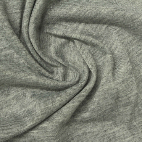 Heather Grey Marl Jersey Knit, Polyester, 140 gsm