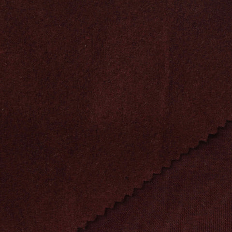Brushed Cotton Polyester French Terry Fabric, 358 gsm, 155 cm — Brown