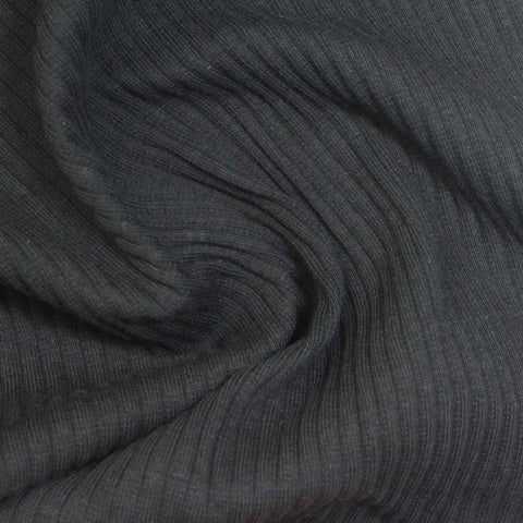 Charcoal Rib Knit, Cotton