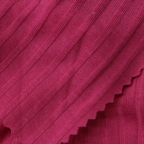 Polyester Viscose Rib Knit Fabric, 158 gsm — Pink