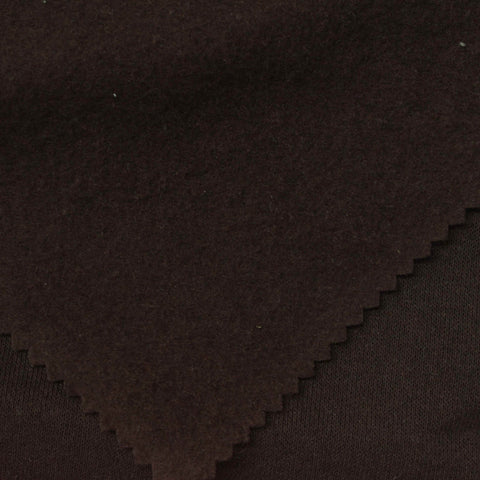 Brushed Cotton Polyester French Terry Fabric, 259 gsm, 195 cm — Brown