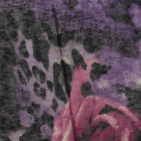 Purple Animal Print Knit, Polyester