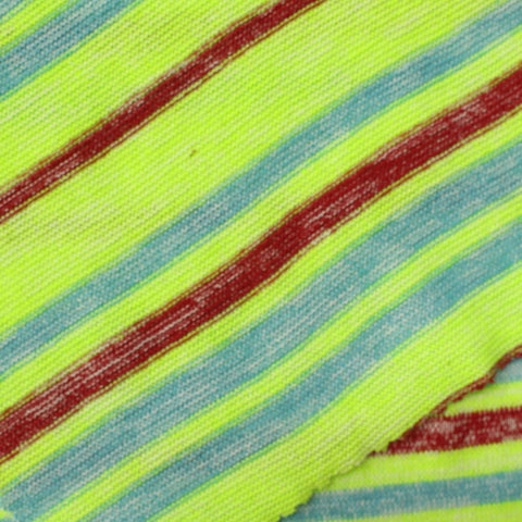 Neon Yellow Horizontal-Stripe Chunky Knit