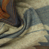 Blue Geometric Interlock Knit, Poly-Viscose, 214 gsm — photo 1