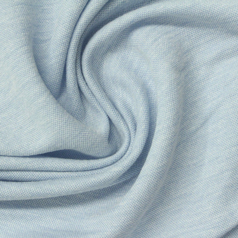 Light Blue Heathered-Marl Piqué Knit, Viscose-Nylon