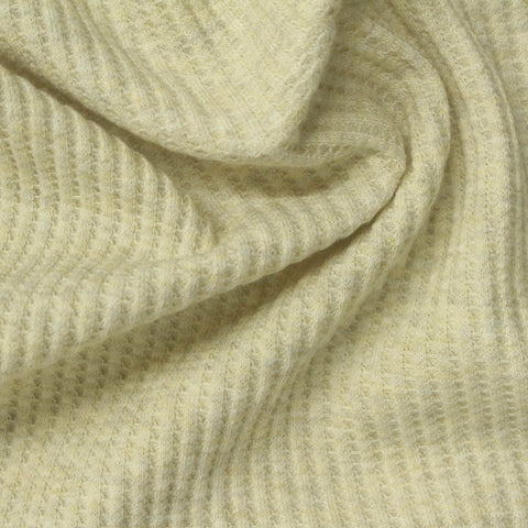 Polyester Cotton Stretch Waffle Knit Fabric, 306 gsm, 165 cm — Yellow