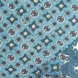 Teal Geometric Poplin, Viscose — photo 1