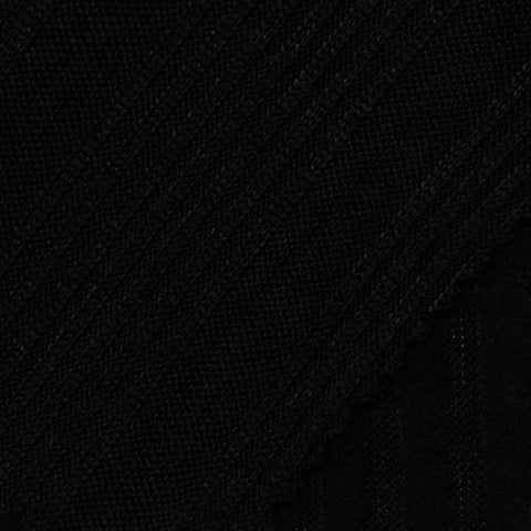 Black Vertical-Stripe Rib Knit, Polyester, 198 gsm