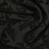 Jacquard Flocked Polyester Viscose Ponte Knit Fabric, 325 gsm, 170 cm — Black — photo 1