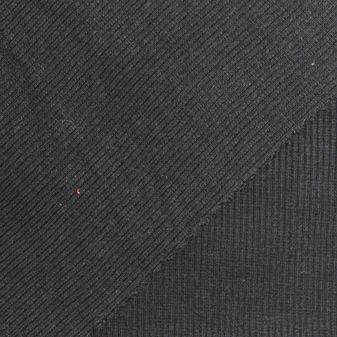 Polyester Cotton Stretch Rib Knit Fabric, 310 gsm, 110 cm — Grey
