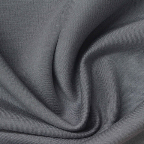 Polyester Viscose Stretch Scuba Knit Fabric, 340 gsm, 160 cm — Grey, ref EF-276097