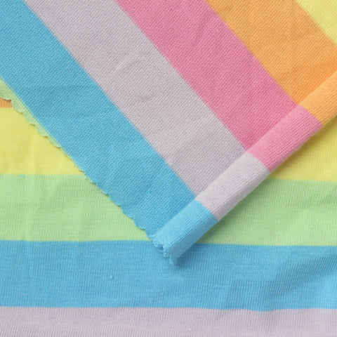 Pastel Pink Horizontal-Stripe Jersey Knit