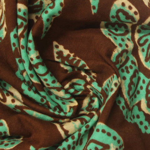 Teal Floral Jersey Knit, Cotton, 125 gsm, 150 cm