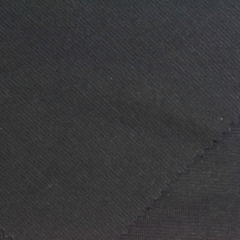 Cotton Polyester Stretch Rib Knit Fabric, 210 gsm, 180 cm — Black